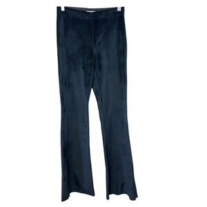Leon Max Limited Edition Black Velvet Soft Flare Trousers Pull On Pants Sz Small